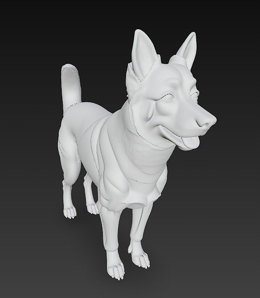 Dog Realistic 3D Model - Low Poly Realistic Low-poly 3D model_11