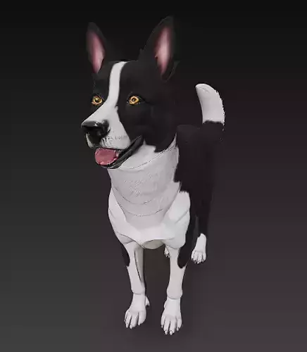 Dog Realistic 3D Model - Low Poly Realistic