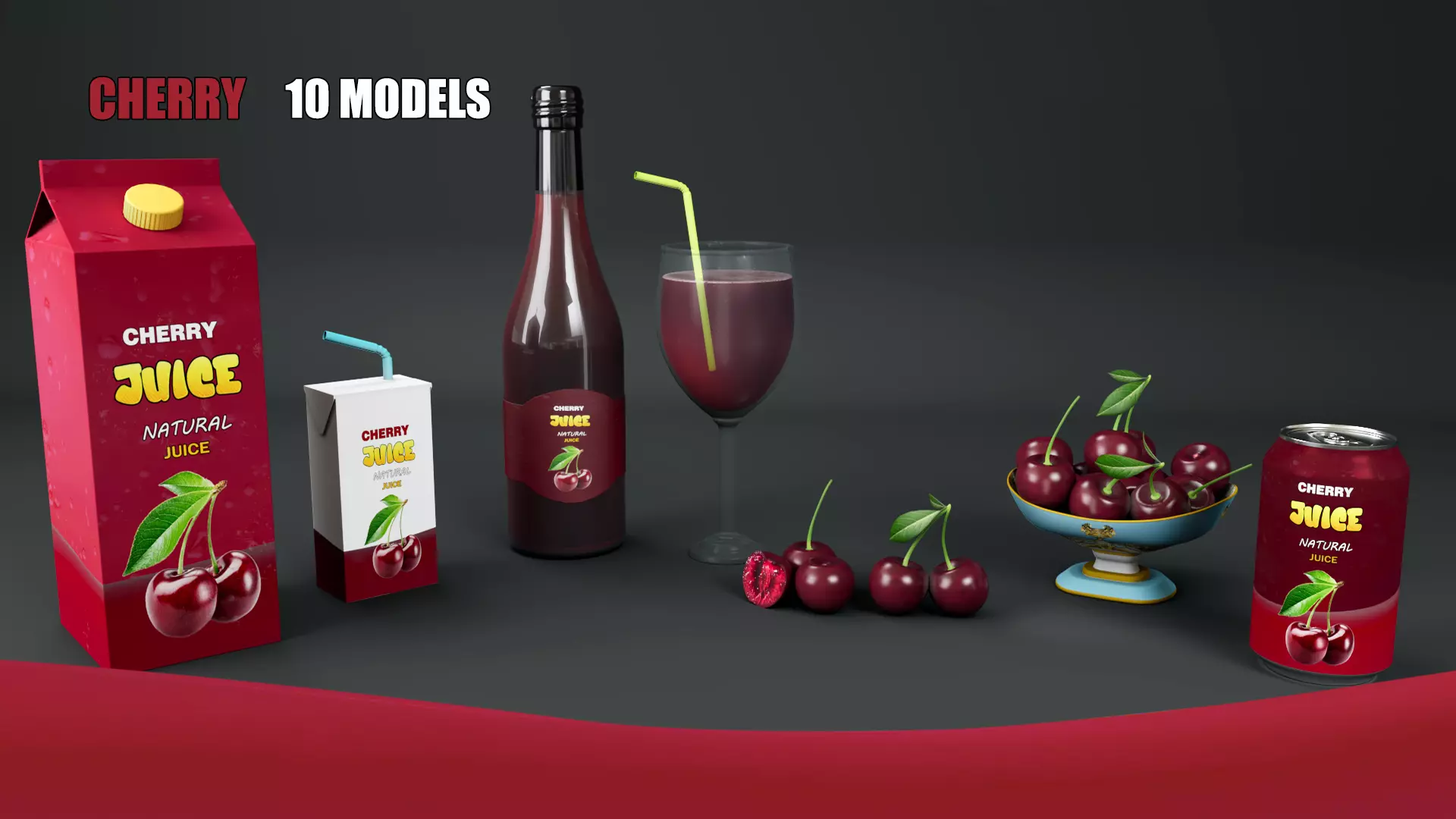 Cherry Low-poly 3D model_0