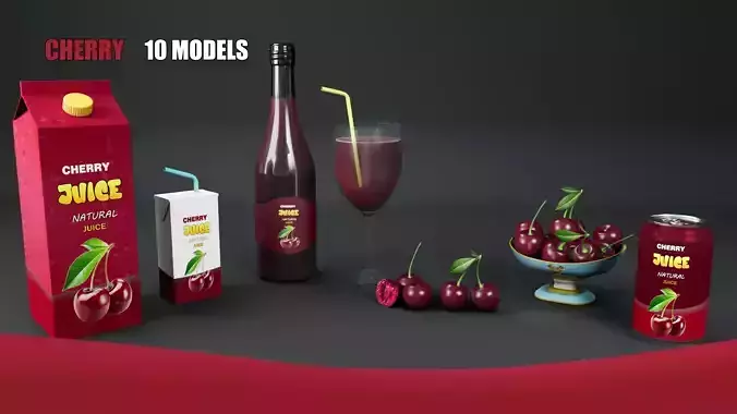 Cherry Low-poly 3D model Cherry Low-poly 3D model