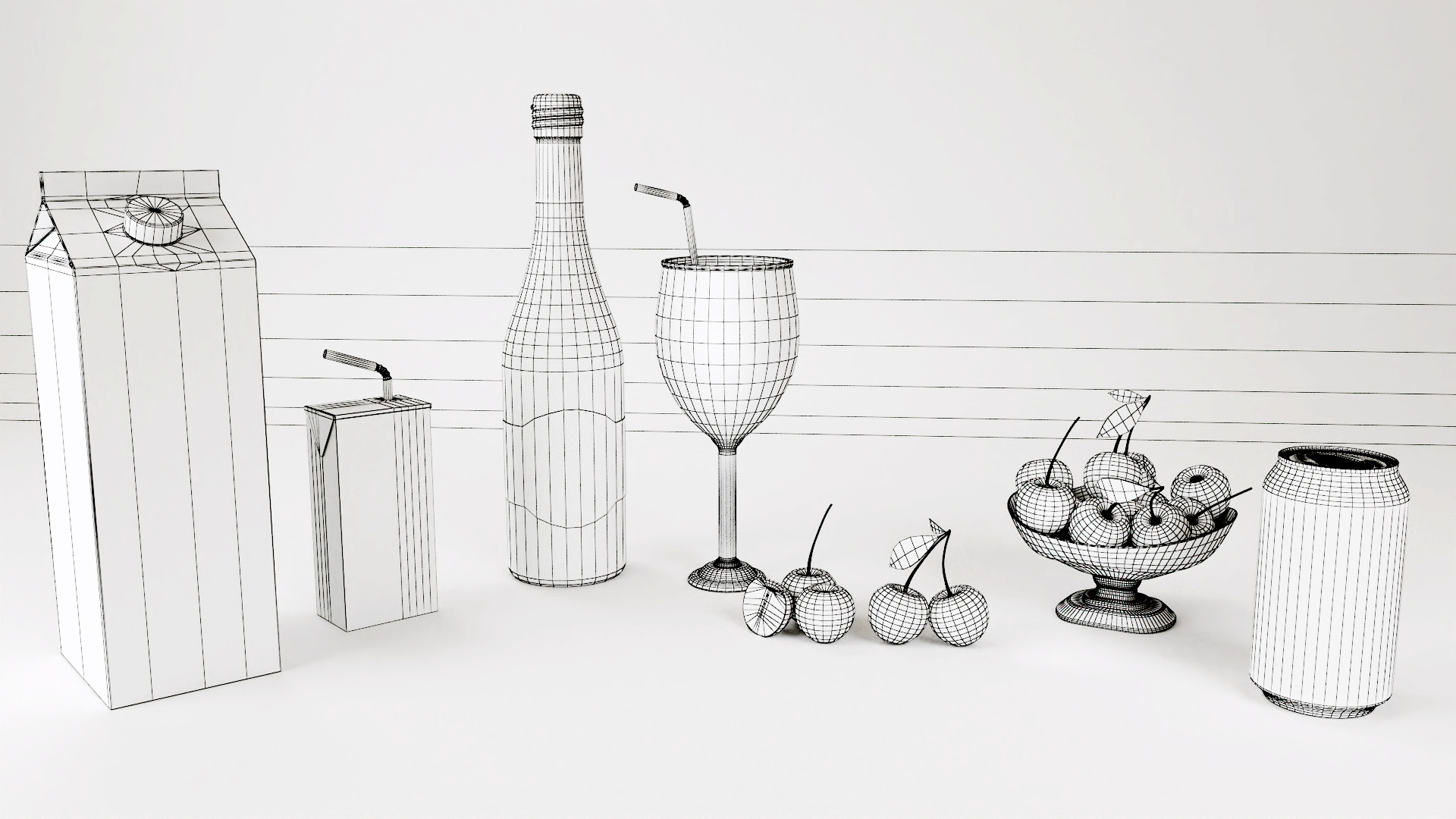 Cherry Low-poly 3D model_9