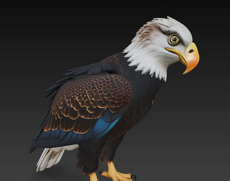 Eagle Realistic 3D Model - Low Poly Realistic Low-poly 3D model_5