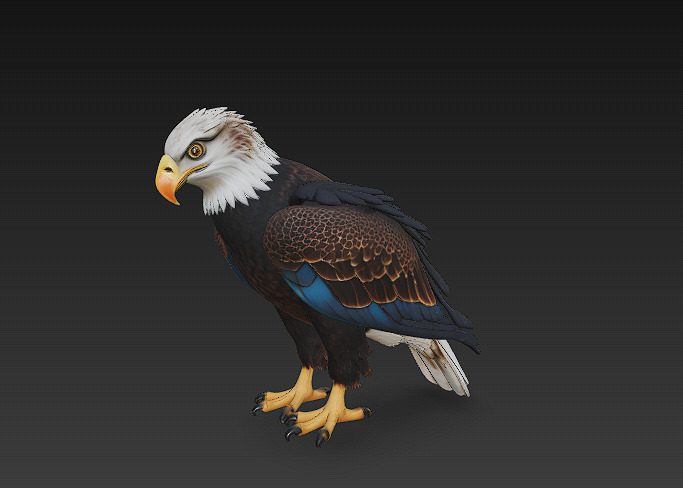 Eagle Realistic 3D Model - Low Poly Realistic Low-poly 3D model_4