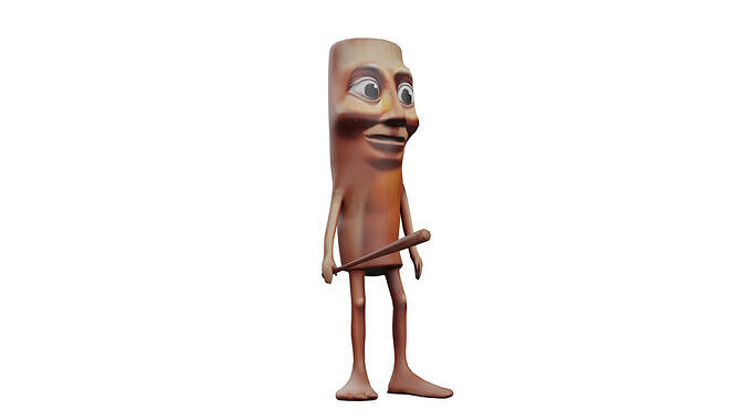 TUNG TUNG TUNG SAHUR MEME Free low-poly 3D model
