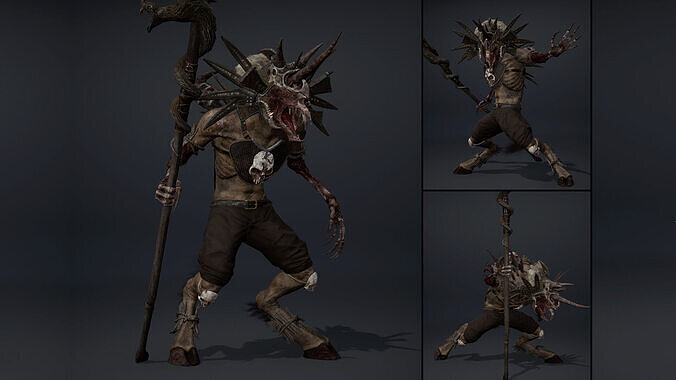 Ashen Mage Damaged Low-poly 3D model