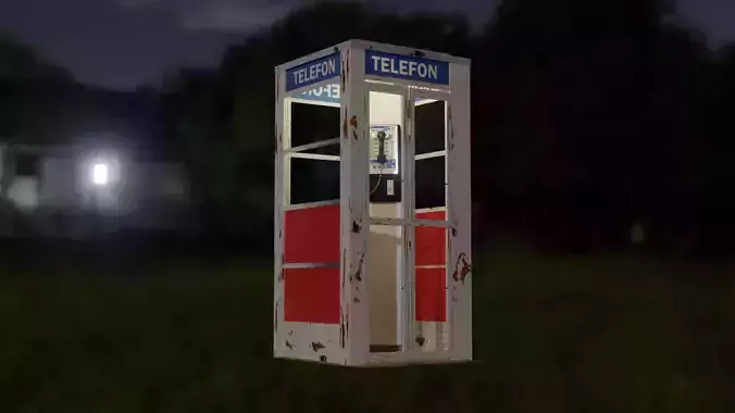 Old Telephone Booth 3D model Old Telephone Booth 3D model