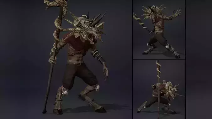 Ashen Mage Arm2 Low-poly 3D model