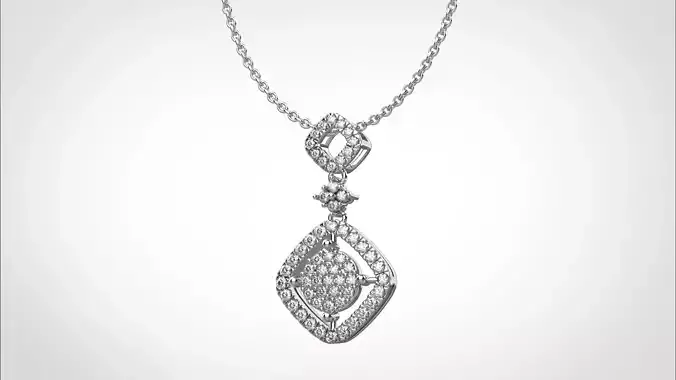 PE13 Classic Solitaire Pendant half ct CAD STL 18K  3g