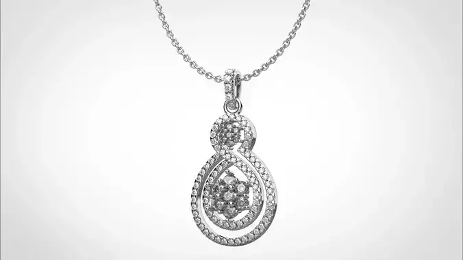 PE1402 Classic Solitaire Pendant half ct CAD STL 18K  3g 3D print model