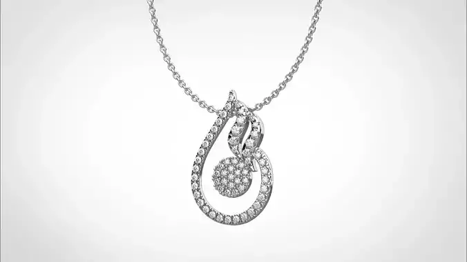 PE15 Classic Solitaire Pendant half ct CAD STL 18K  3g