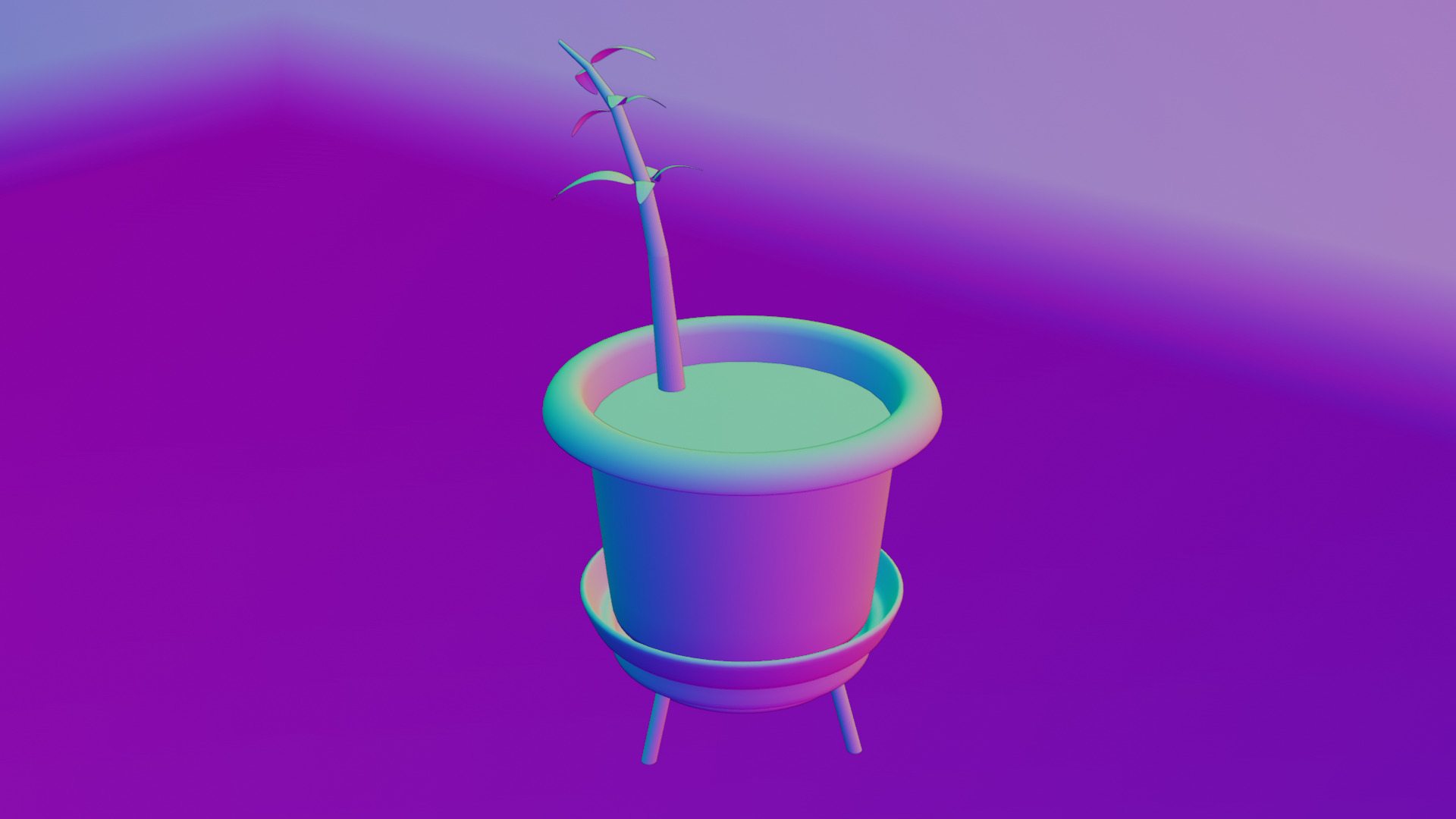Pot Plant Low-poly 3D model_7