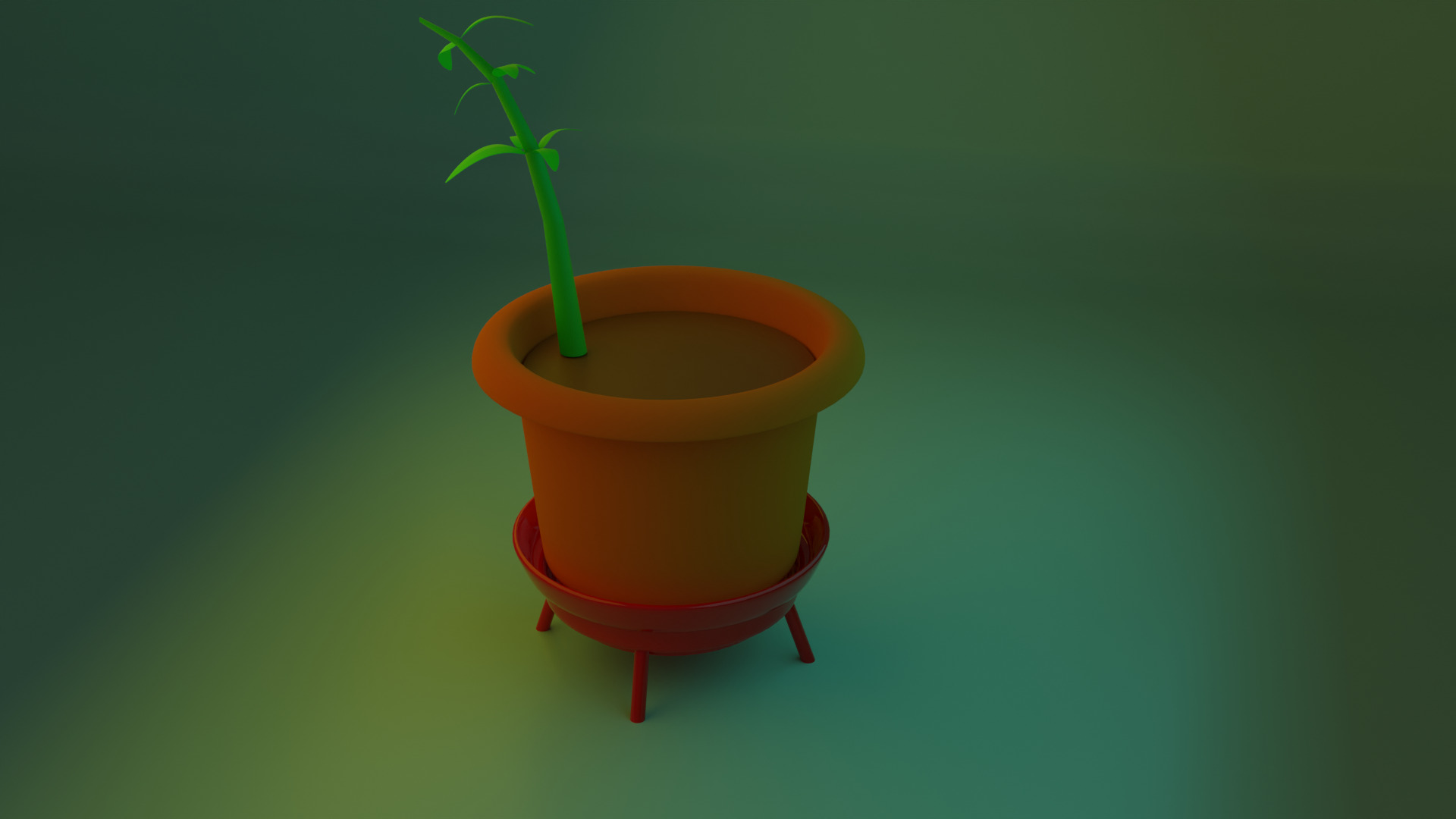 Pot Plant Low-poly 3D model_2
