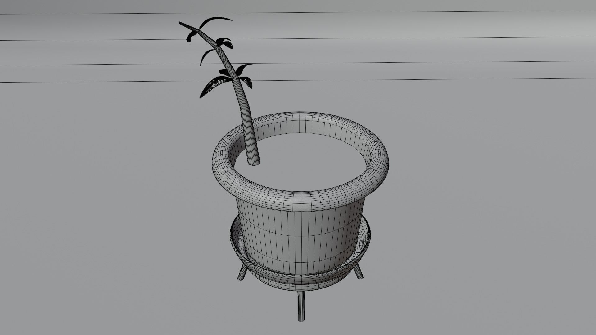 Pot Plant Low-poly 3D model_4