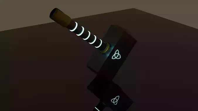 Hammer 3d model with glow effects