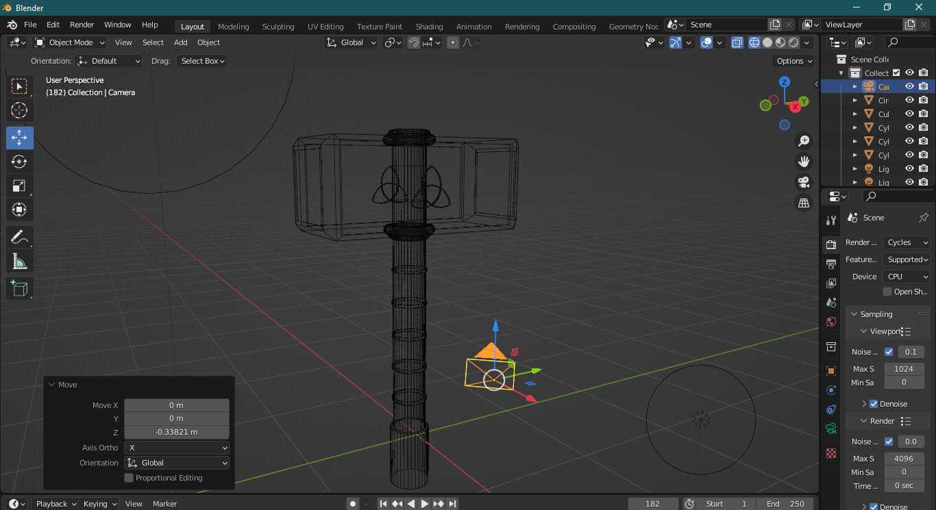 Hammer 3d model with glow effects 3D model_5