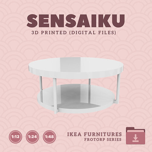 2 FROTORP Coffee Table for Miniature Dollhouse - IKEA - 3D Print 3D print model