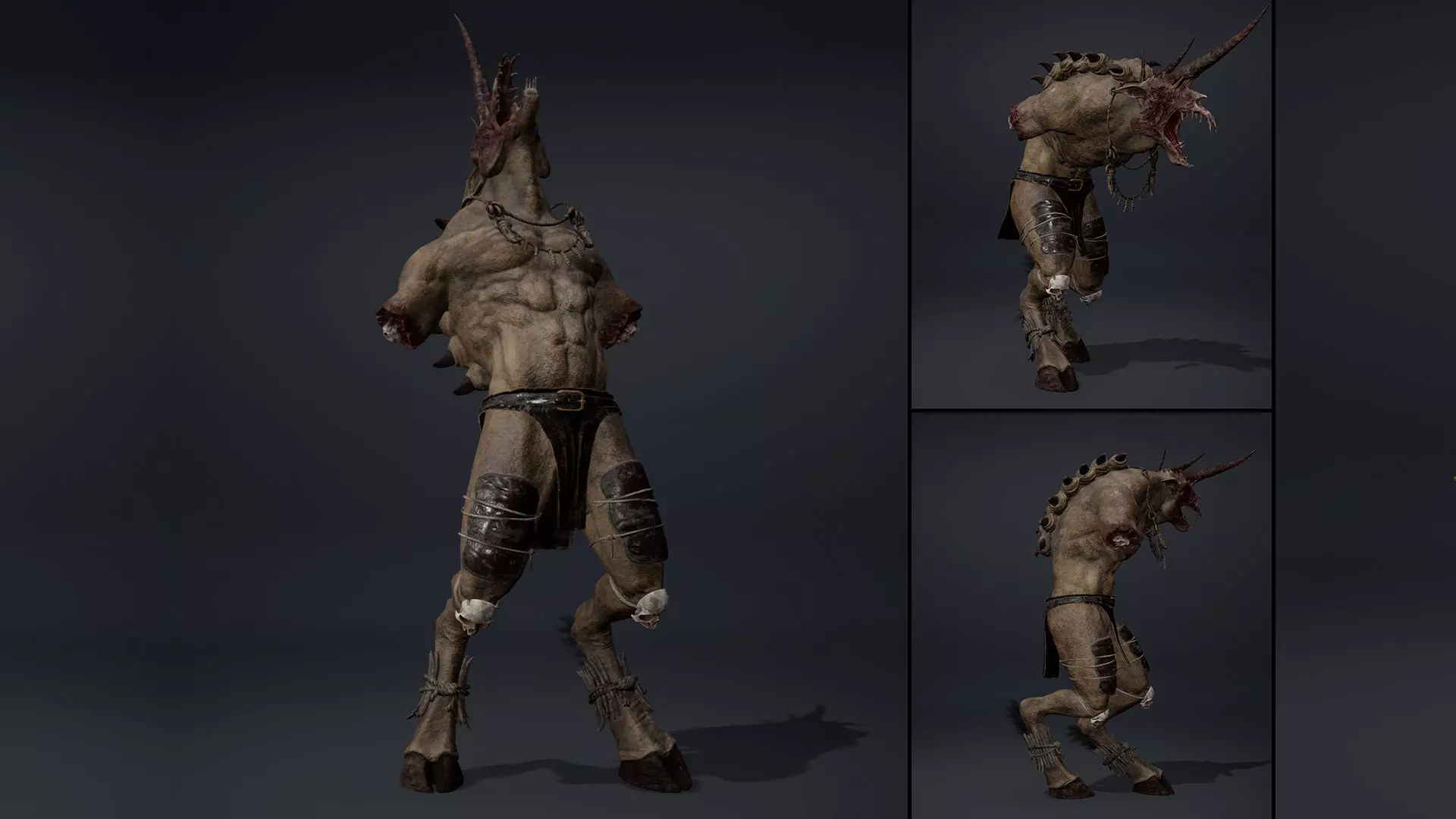 Ashenhorn NoArms Brutal Low-poly 3D model_0
