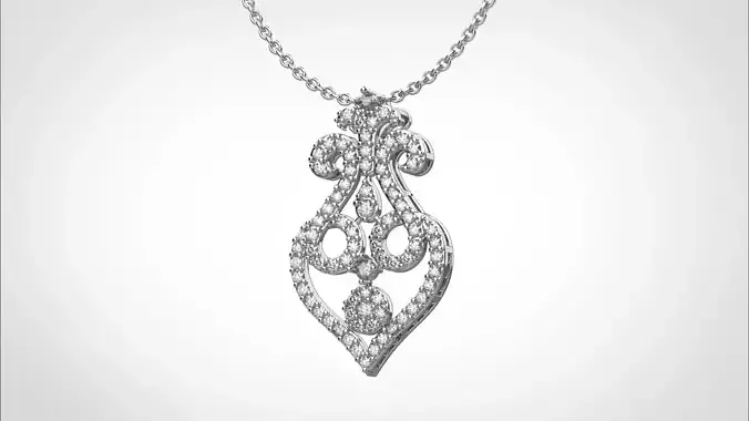 PE24 Classic Solitaire Pendant half ct CAD STL 18K  3g