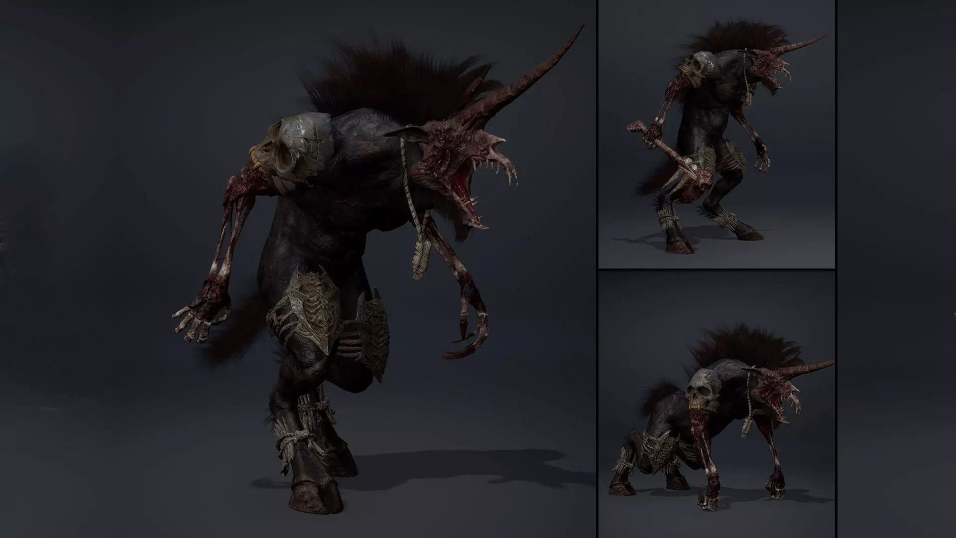 Ashenhorn Damaged Brutal Low-poly 3D model