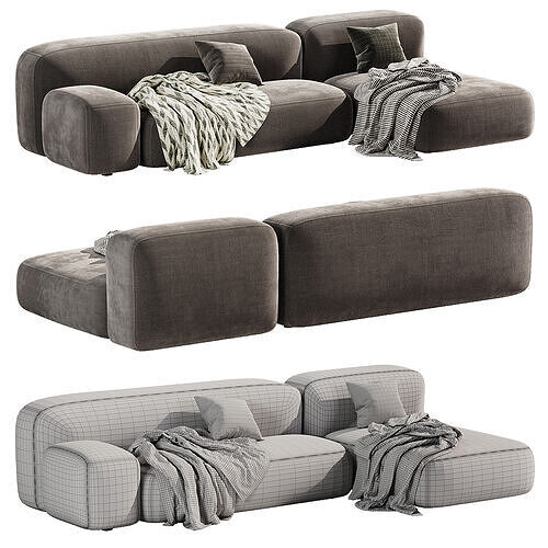 Modular Ribbl Sofa 2 3D model 5