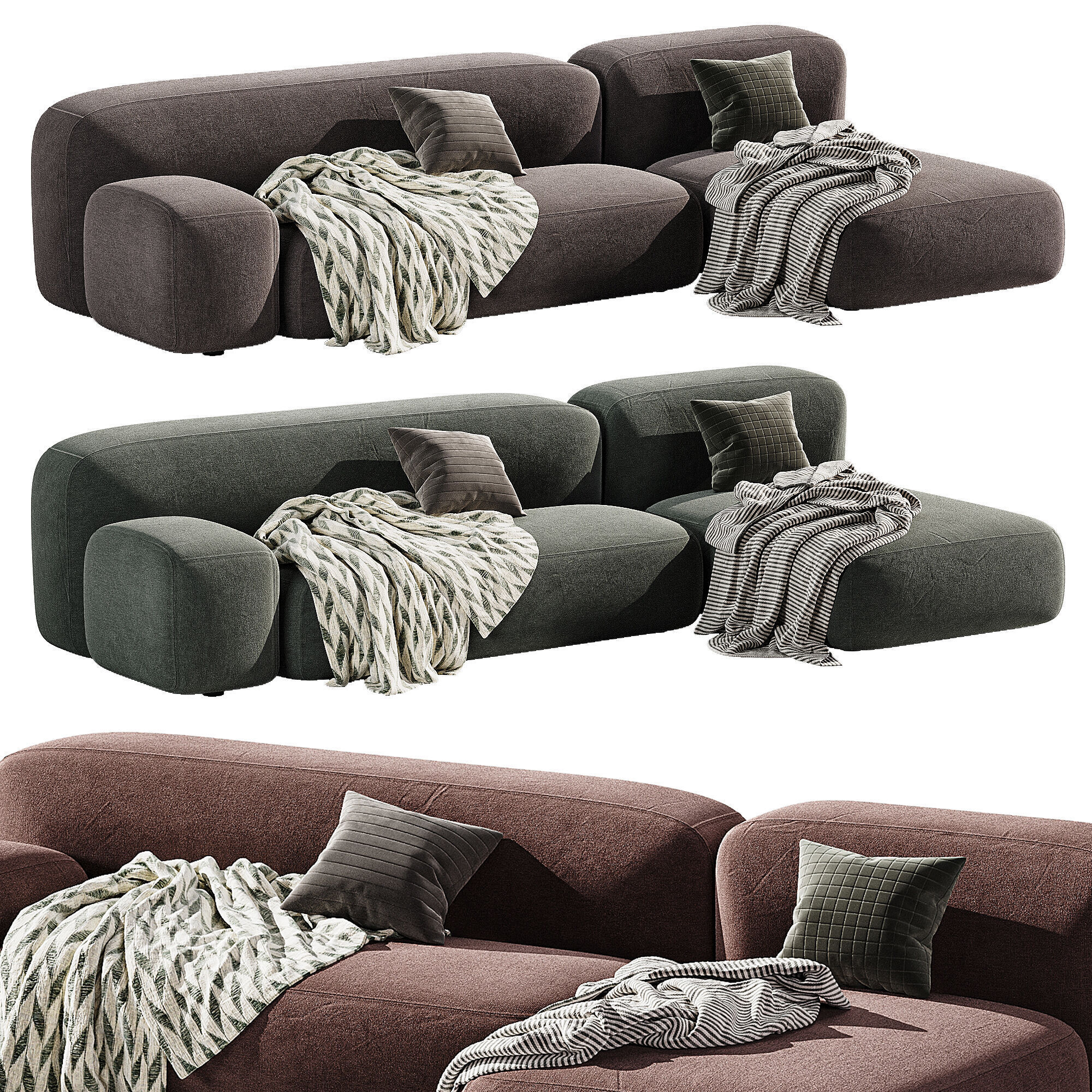 Modular Ribbl Sofa 2 3D model_2