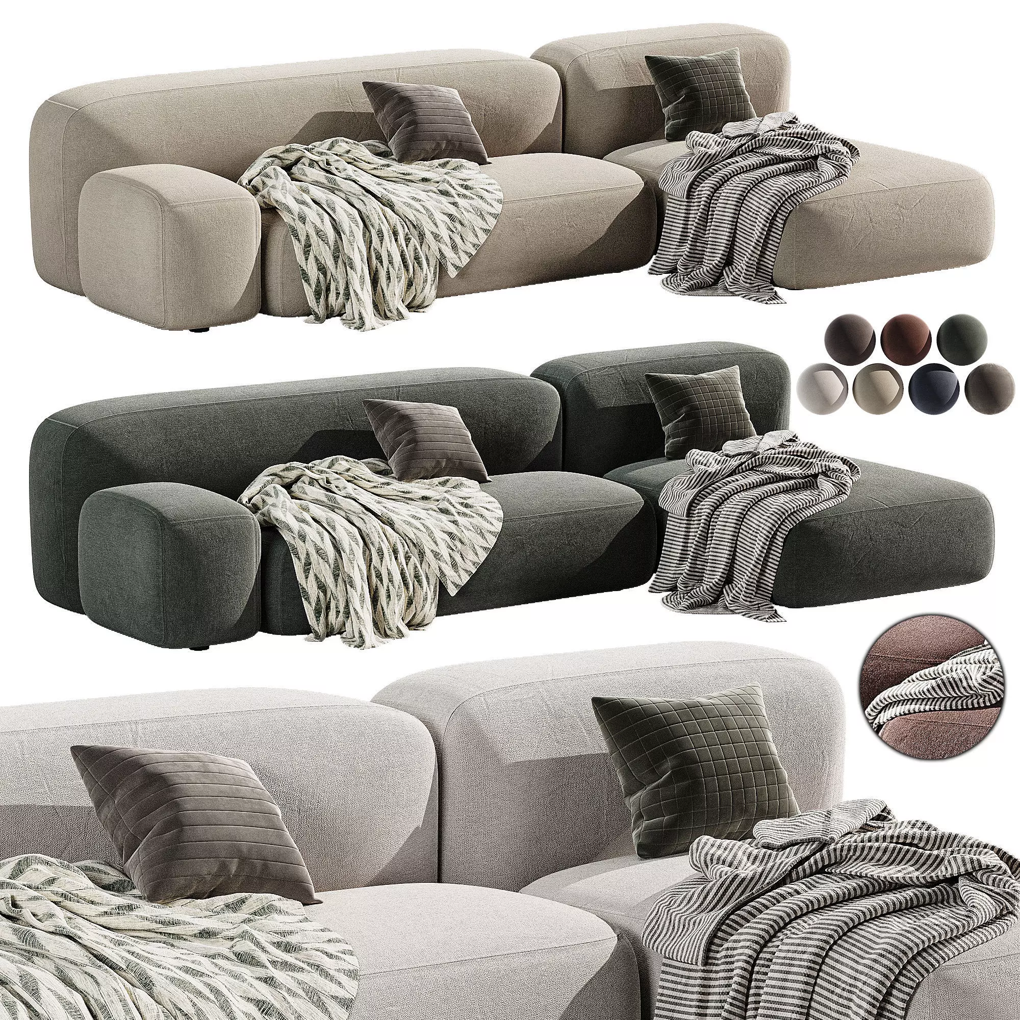 Modular Ribbl Sofa 2 3D model_0