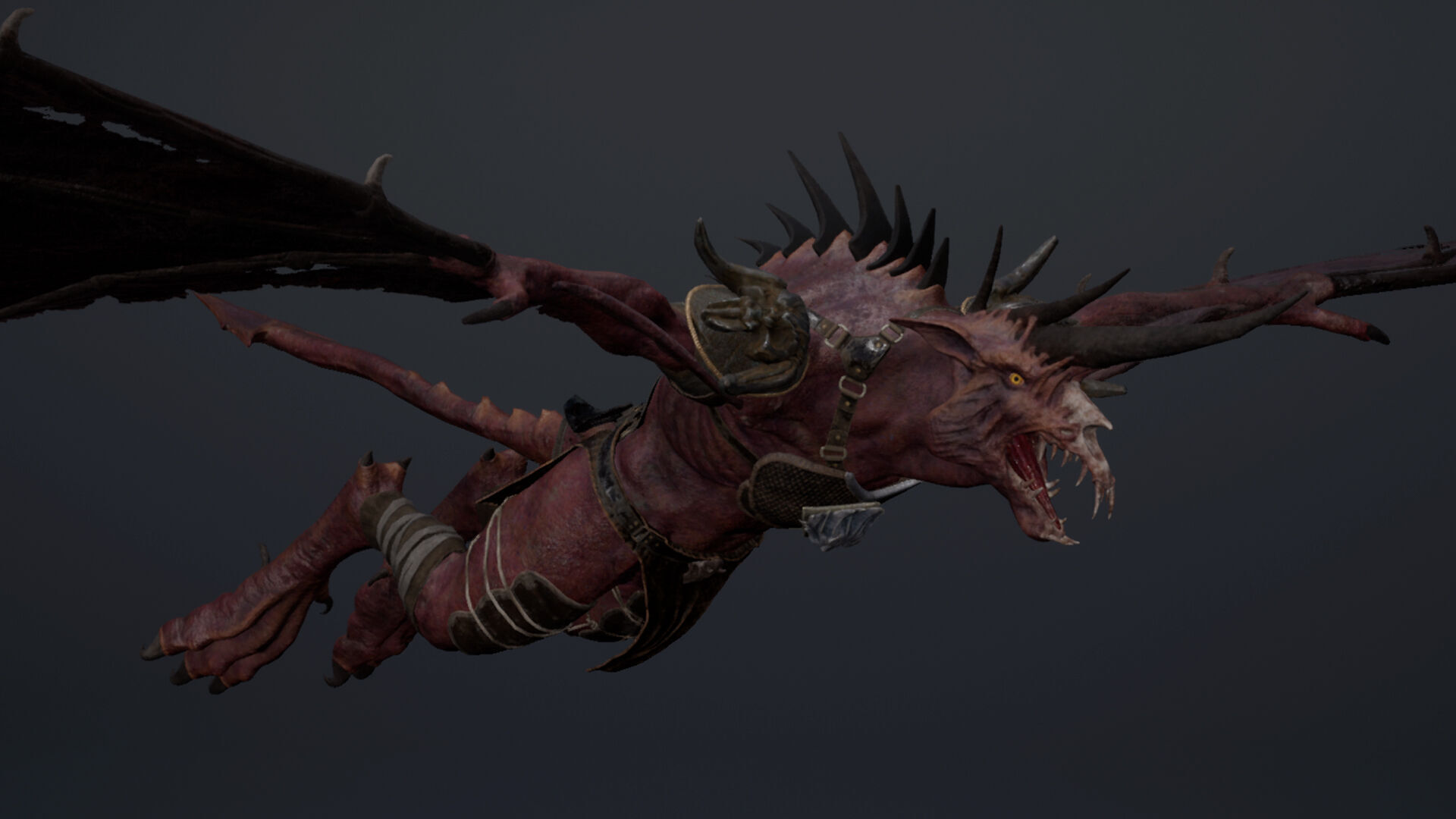 Ashen Barbarian Wing1 Low-poly 3D model_11