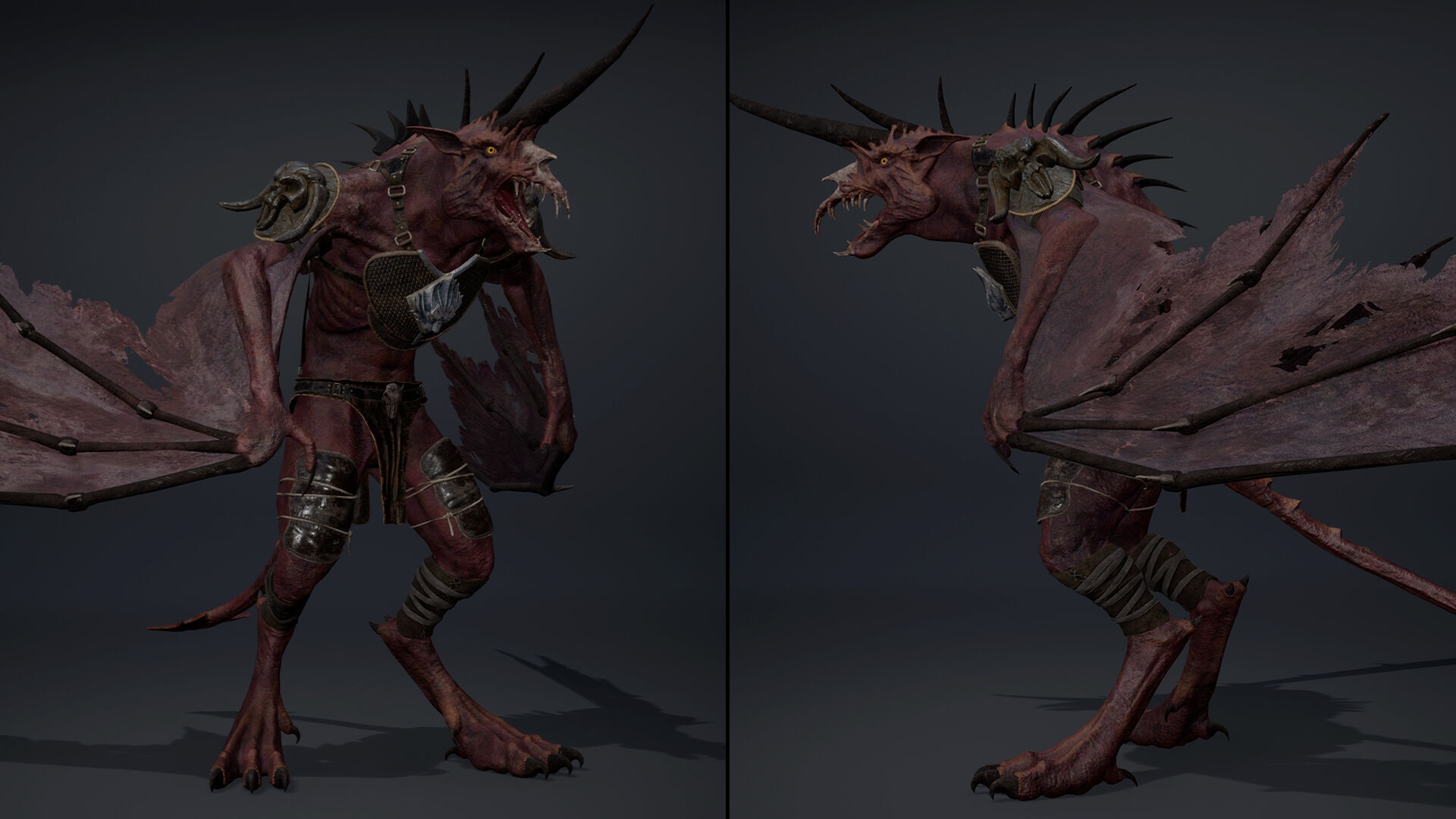 Ashen Barbarian Wing1 Low-poly 3D model_10