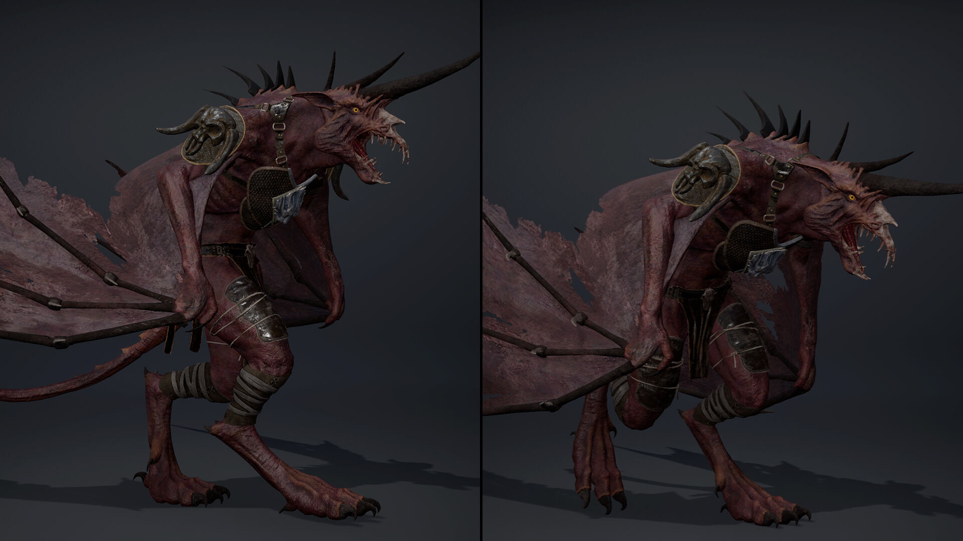 Ashen Barbarian Wing1 Low-poly 3D model_13