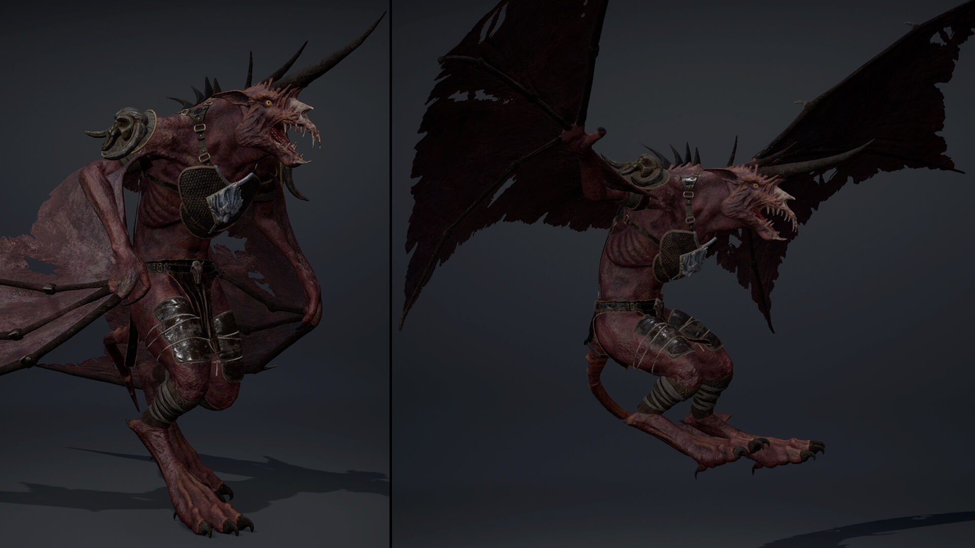 Ashen Barbarian Wing1 Low-poly 3D model_14