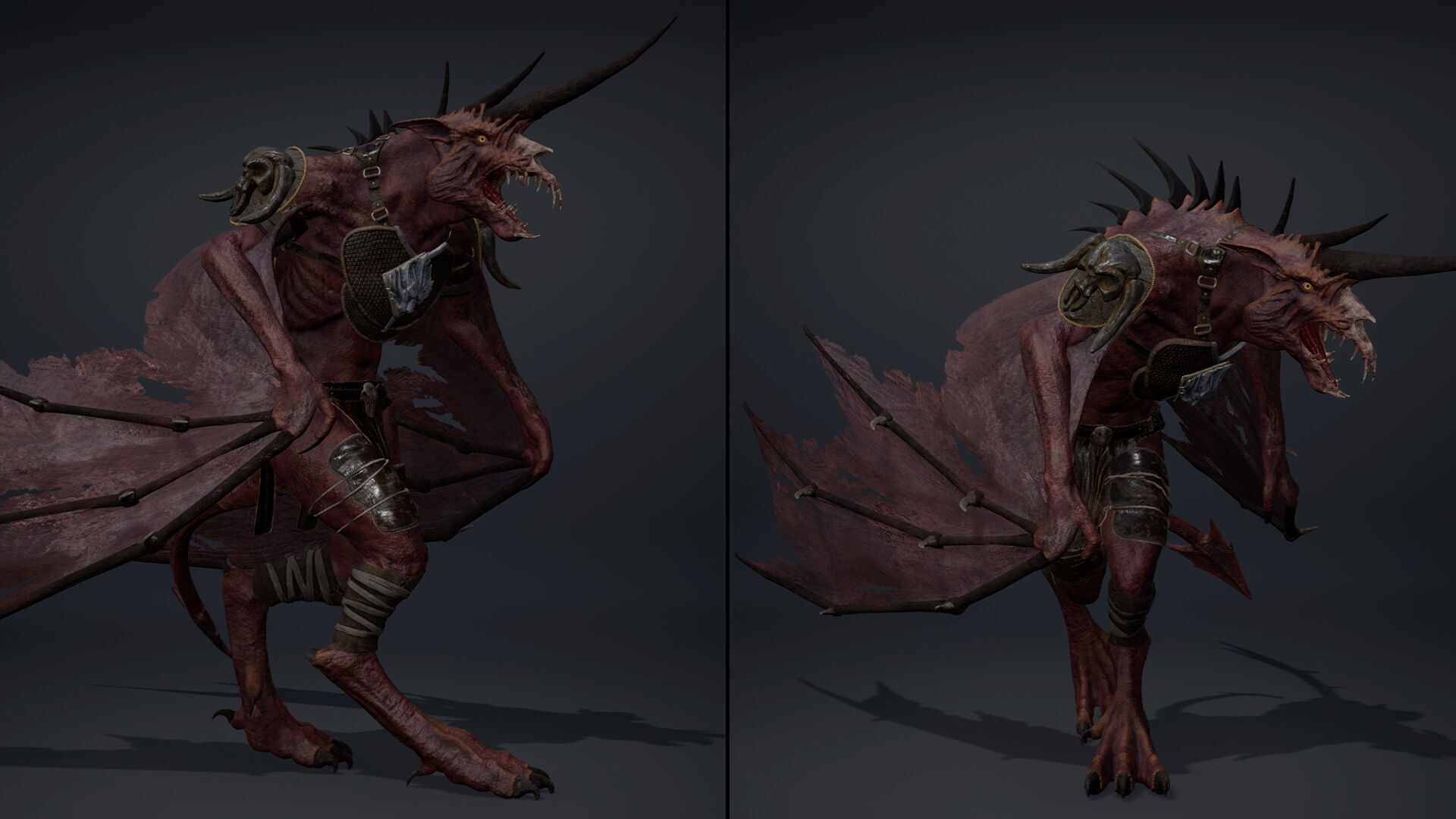 Ashen Barbarian Wing1 Low-poly 3D model_12