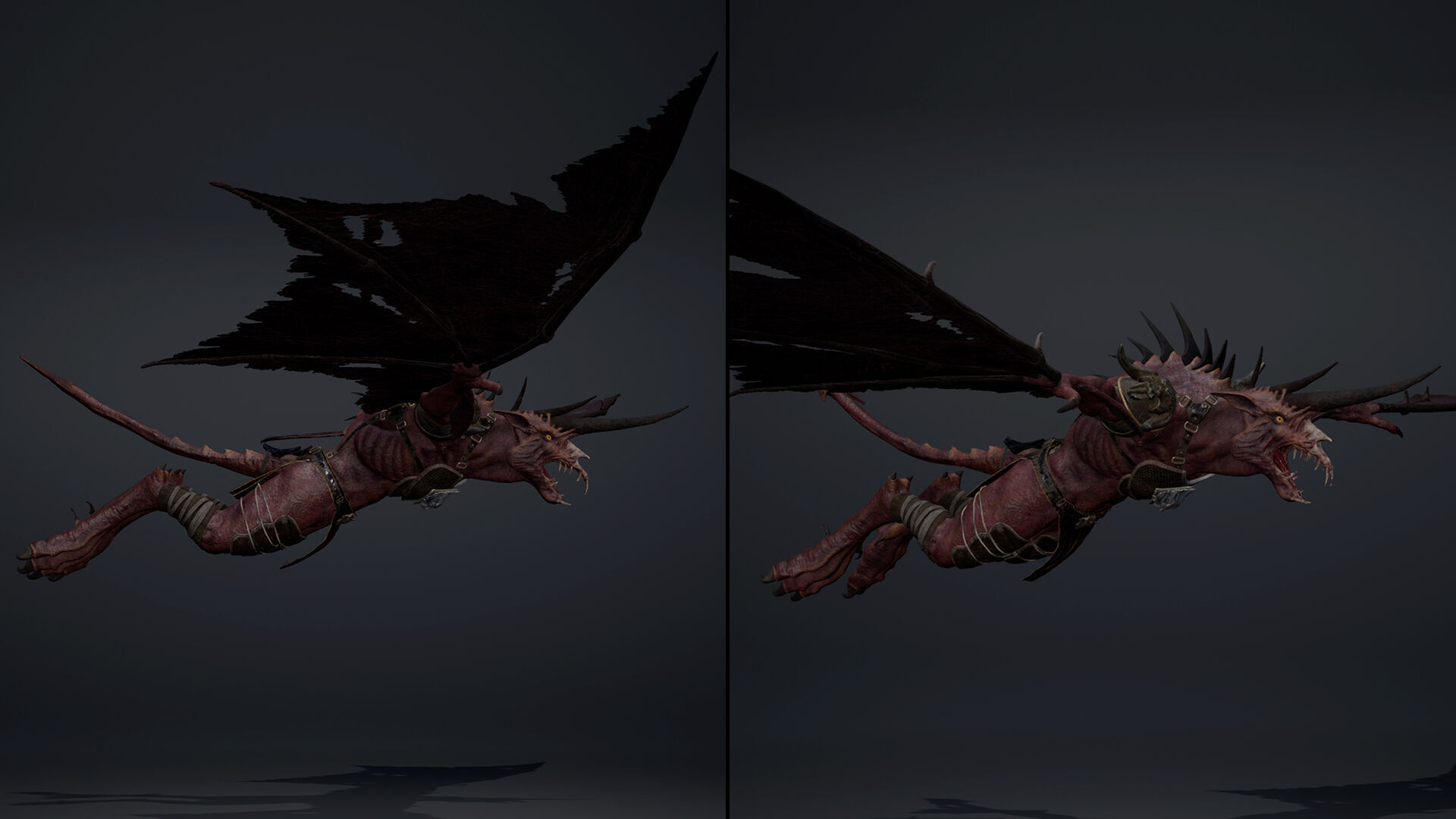 Ashen Barbarian Wing1 Low-poly 3D model_7