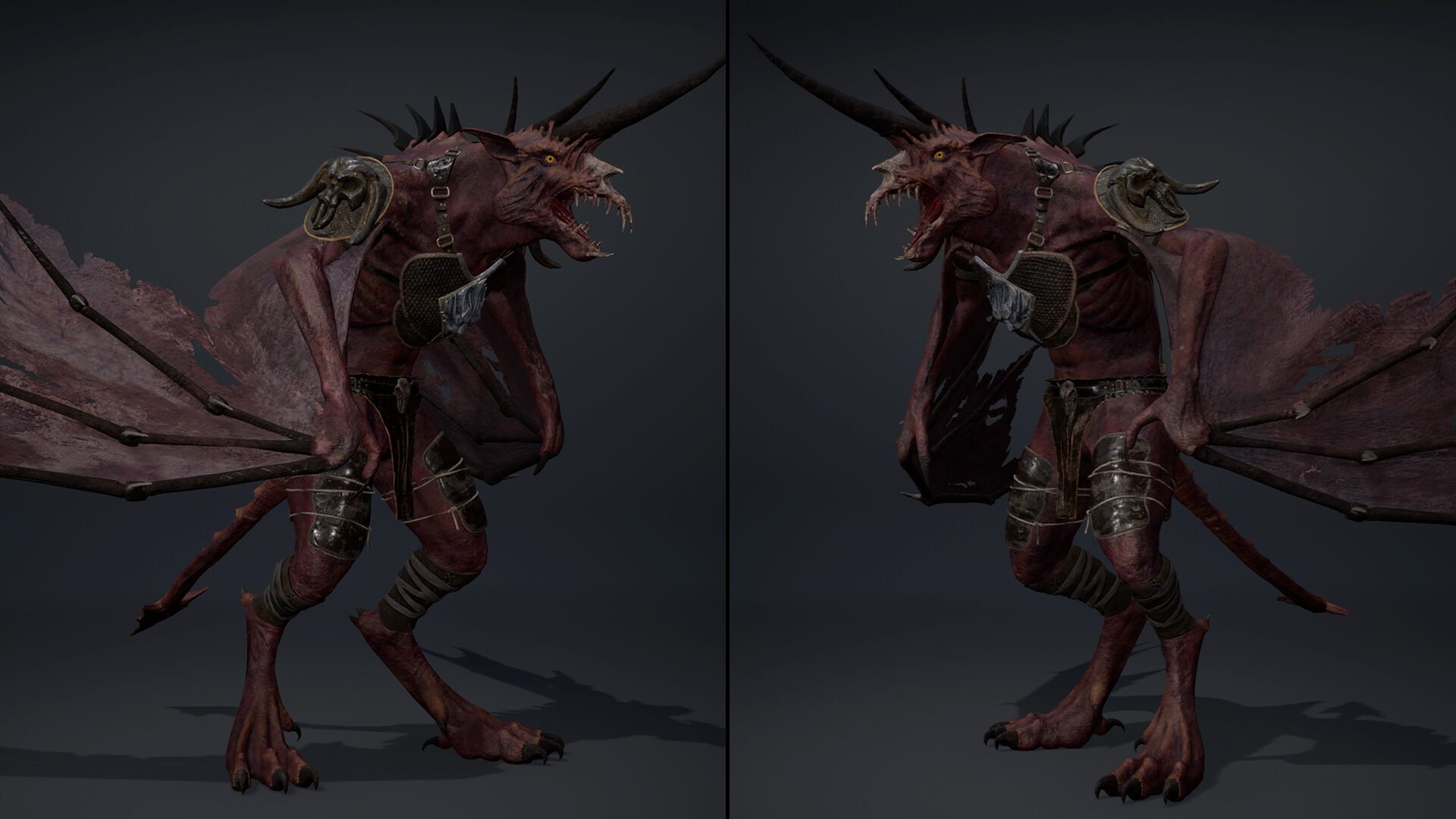 Ashen Barbarian Wing1 Low-poly 3D model_5