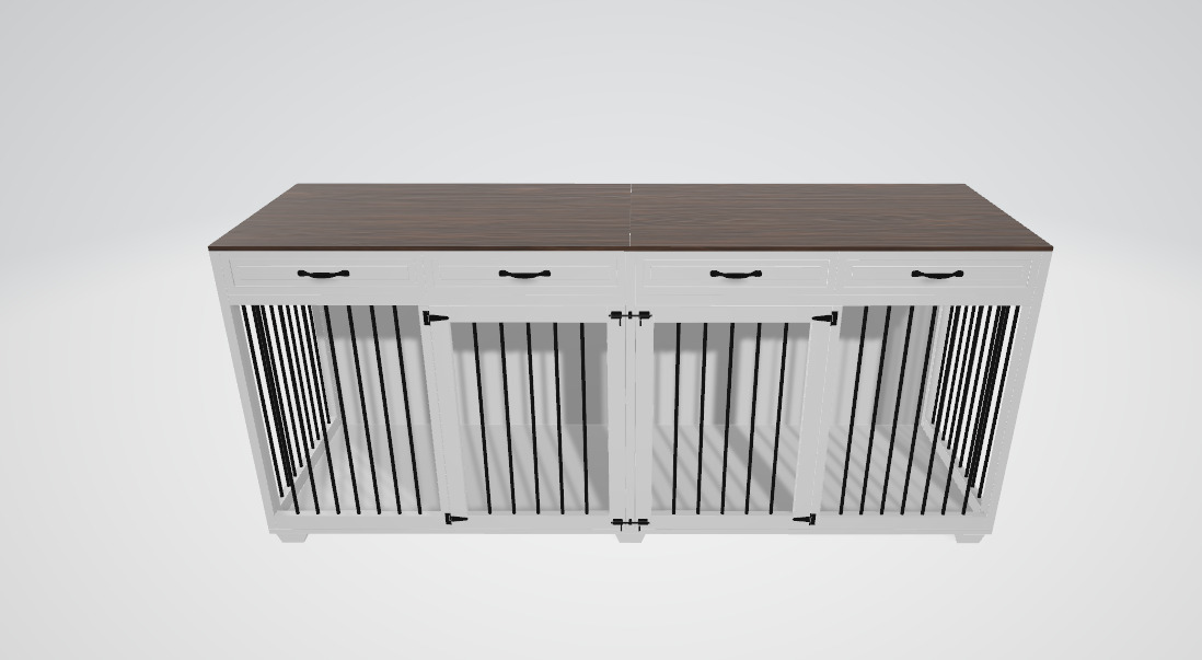 Dog Crate Furniture Low-poly 3D model_3