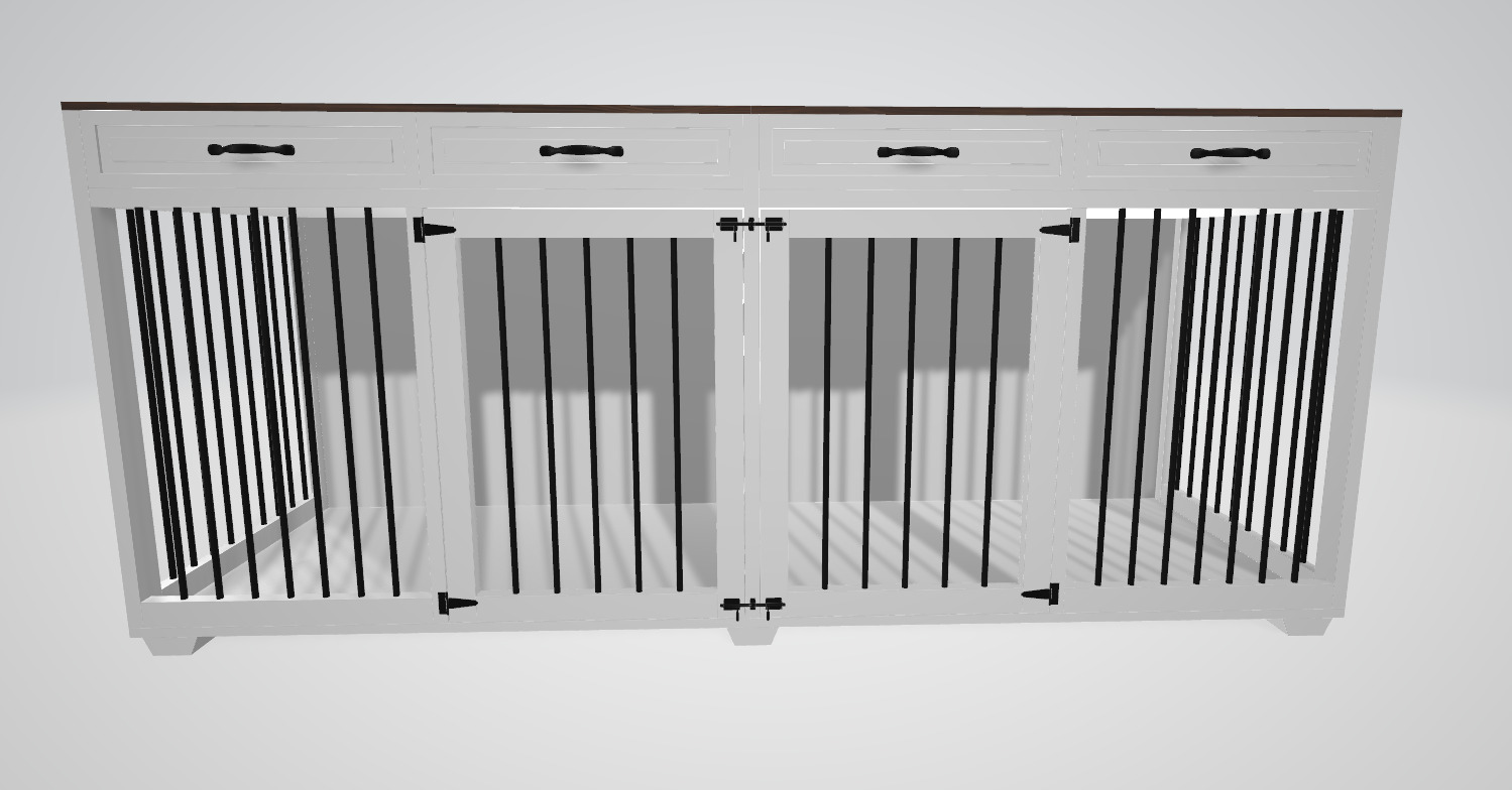 Dog Crate Furniture Low-poly 3D model_2