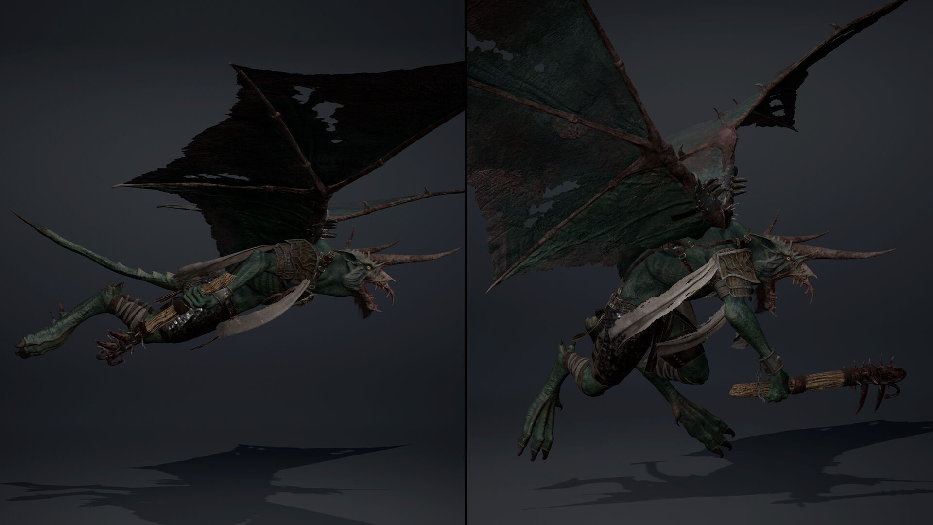 Ashen Barbarian ArmWing Low-poly 3D model_9