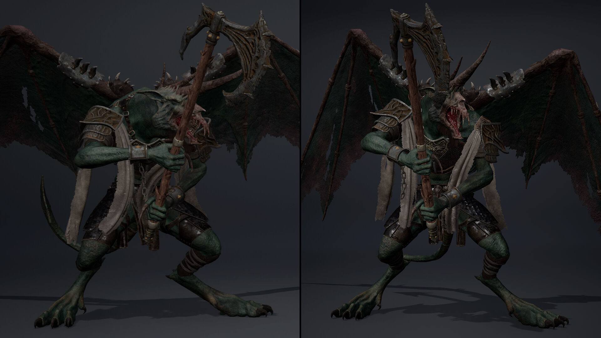 Ashen Barbarian ArmWing Low-poly 3D model_10