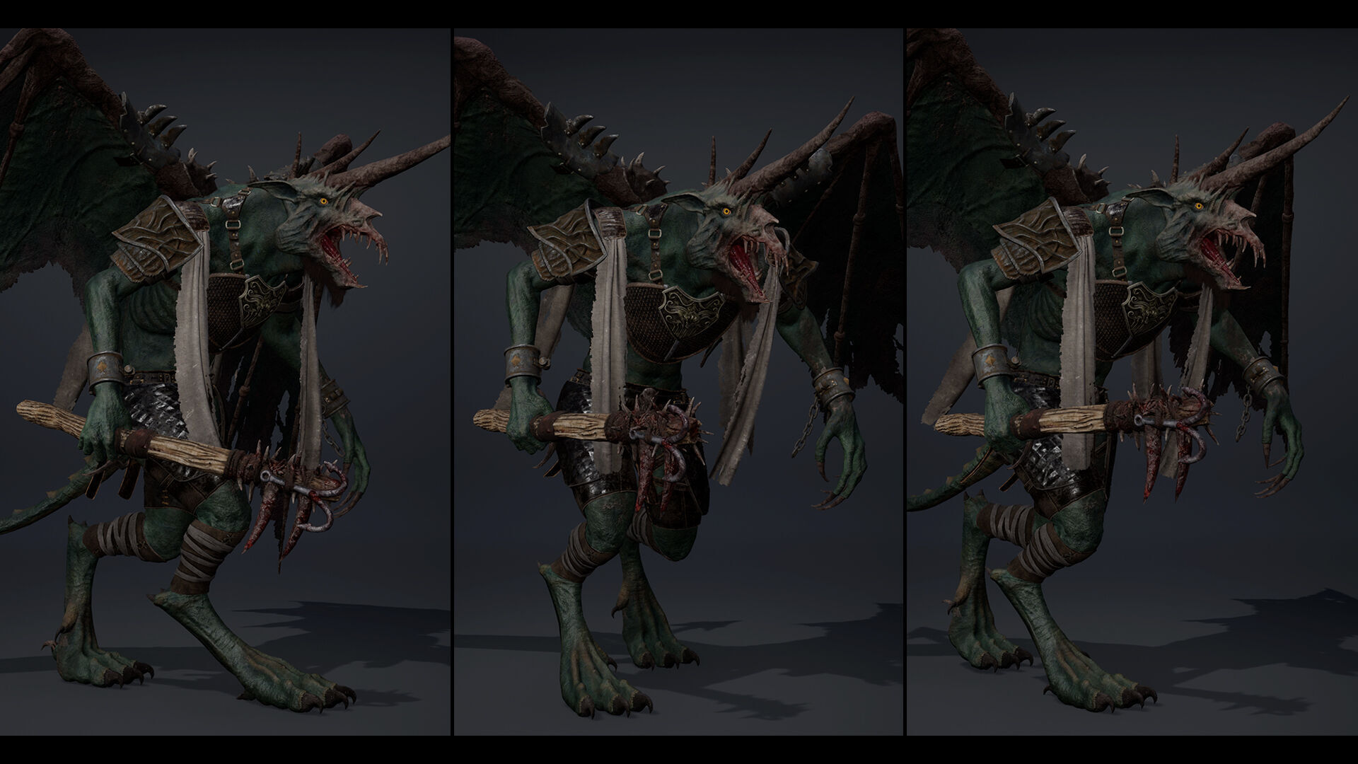 Ashen Barbarian ArmWing Low-poly 3D model_18