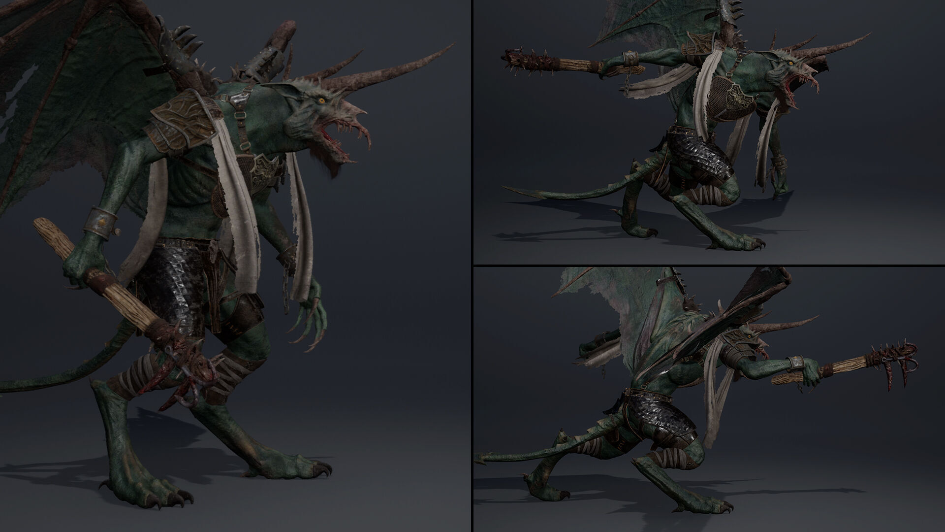 Ashen Barbarian ArmWing Low-poly 3D model_7