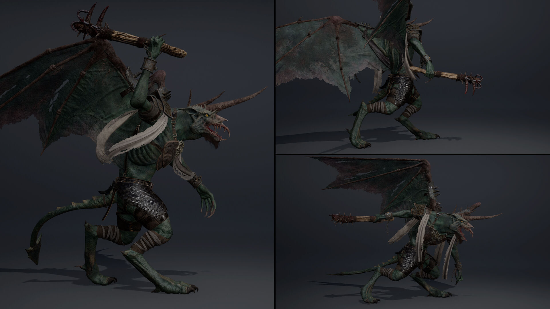 Ashen Barbarian ArmWing Low-poly 3D model_8