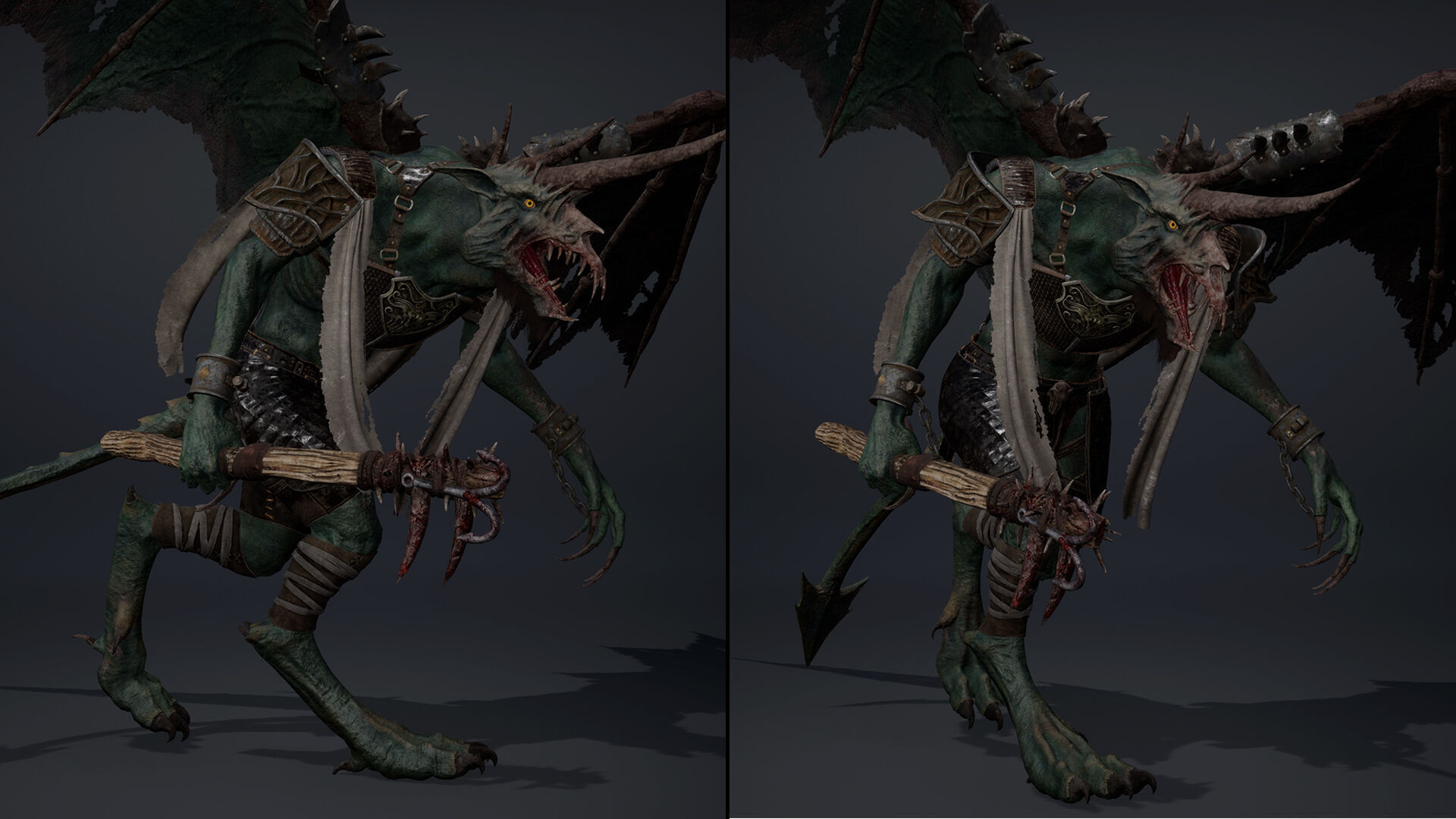 Ashen Barbarian ArmWing Low-poly 3D model_24