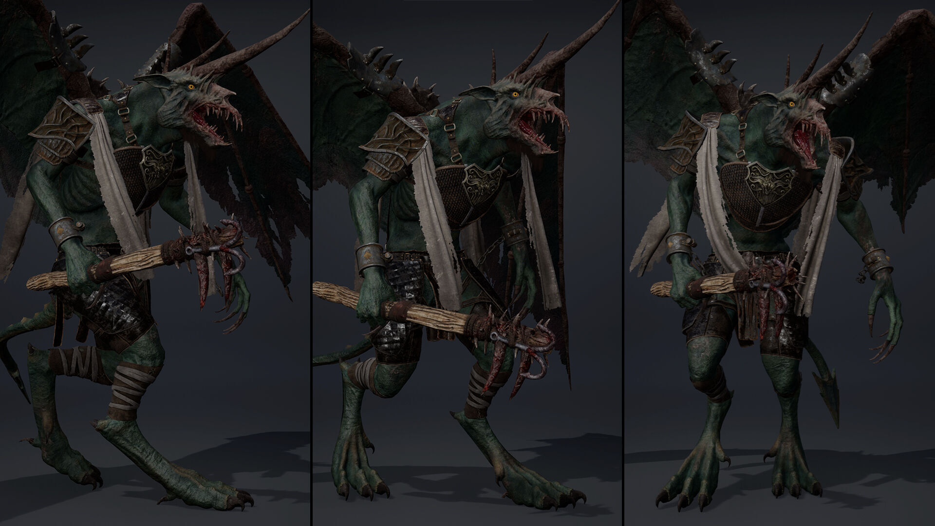 Ashen Barbarian ArmWing Low-poly 3D model_17