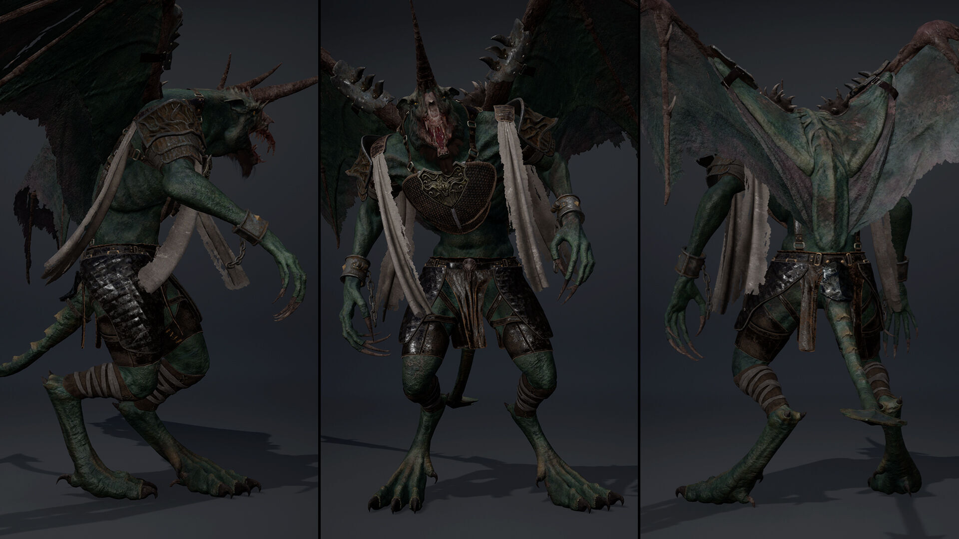 Ashen Barbarian ArmWing Low-poly 3D model_13