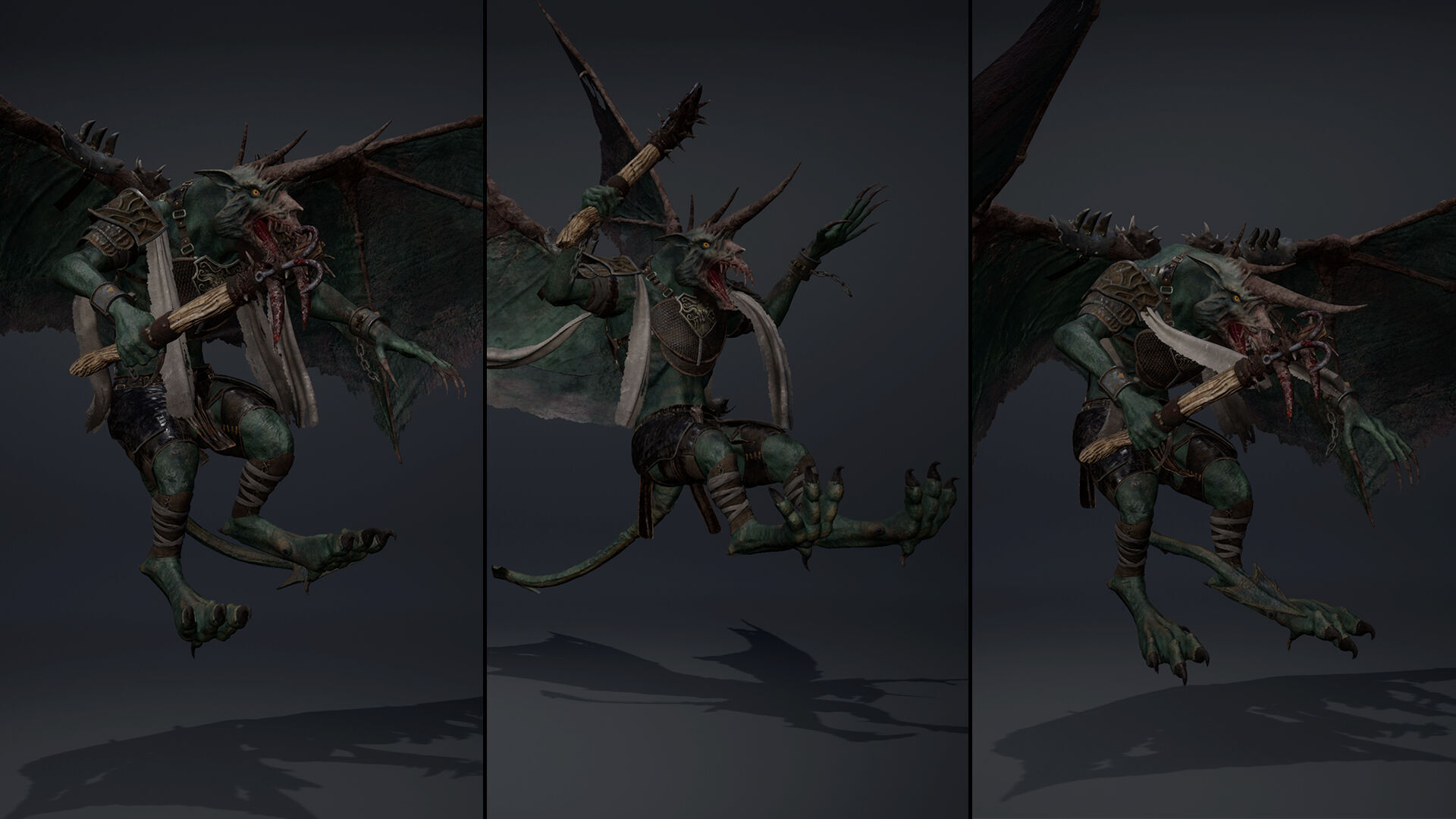 Ashen Barbarian ArmWing Low-poly 3D model_12