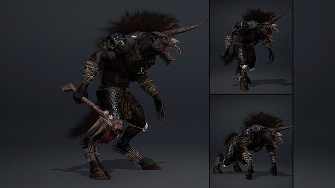 Ashen Barbarian Arm2 Brutal Low-poly 3D model