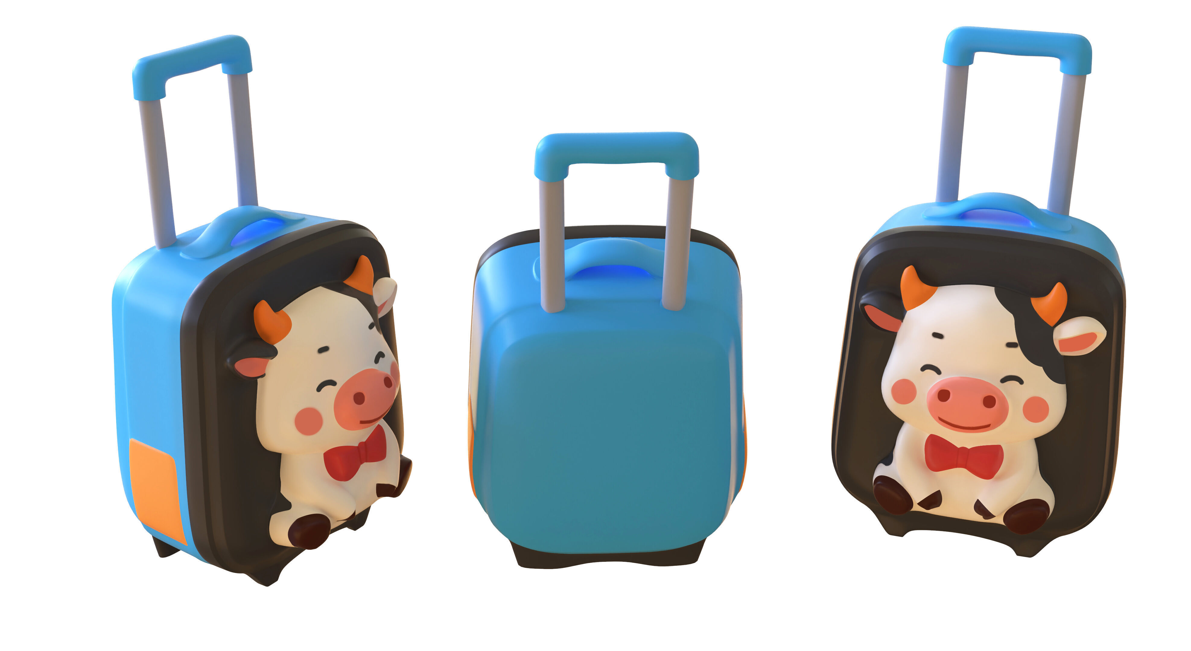 Low Poly - Suitcase Cow  Low-poly 3D model_4