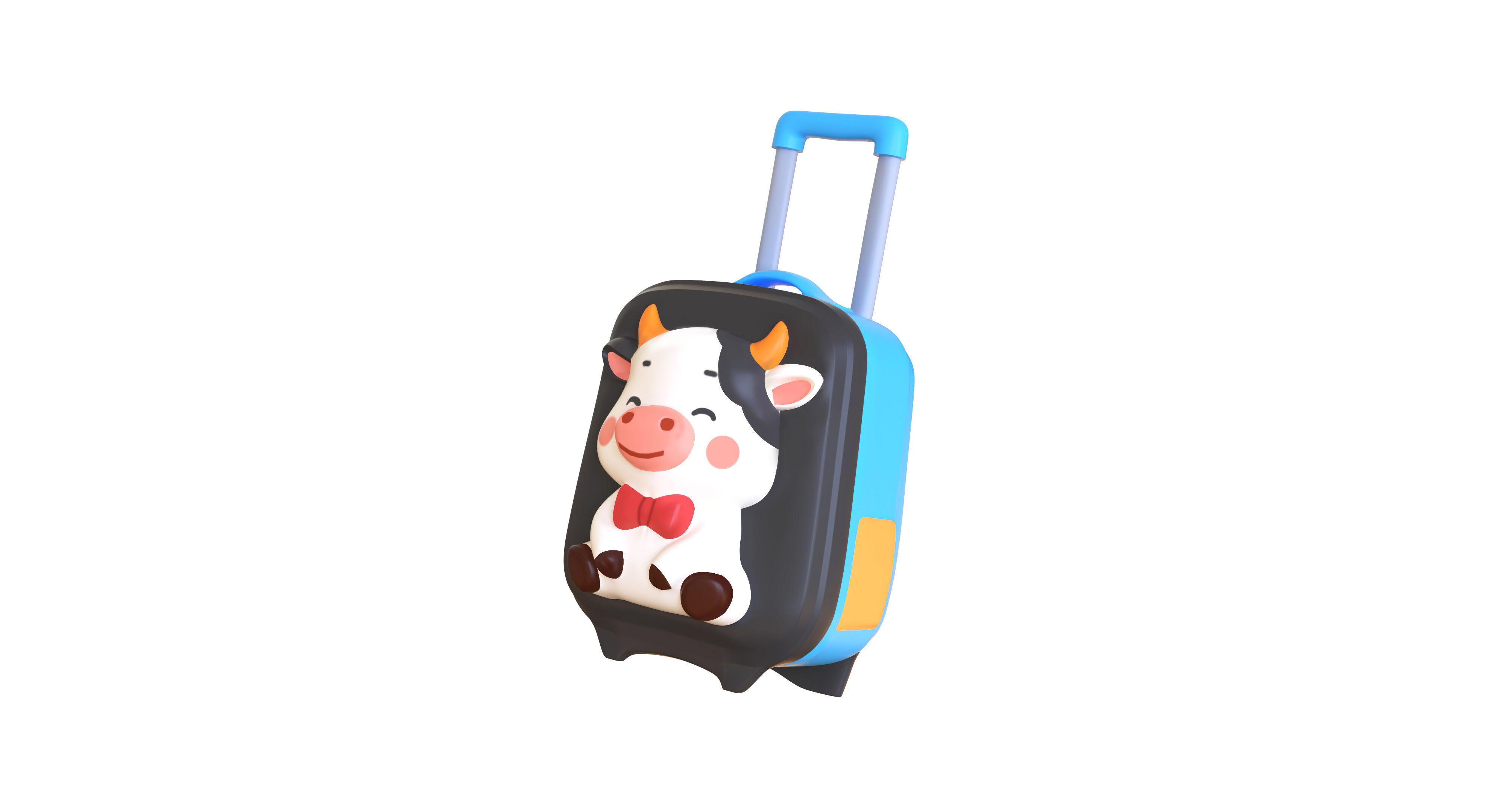 Low Poly - Suitcase Cow  Low-poly 3D model_11