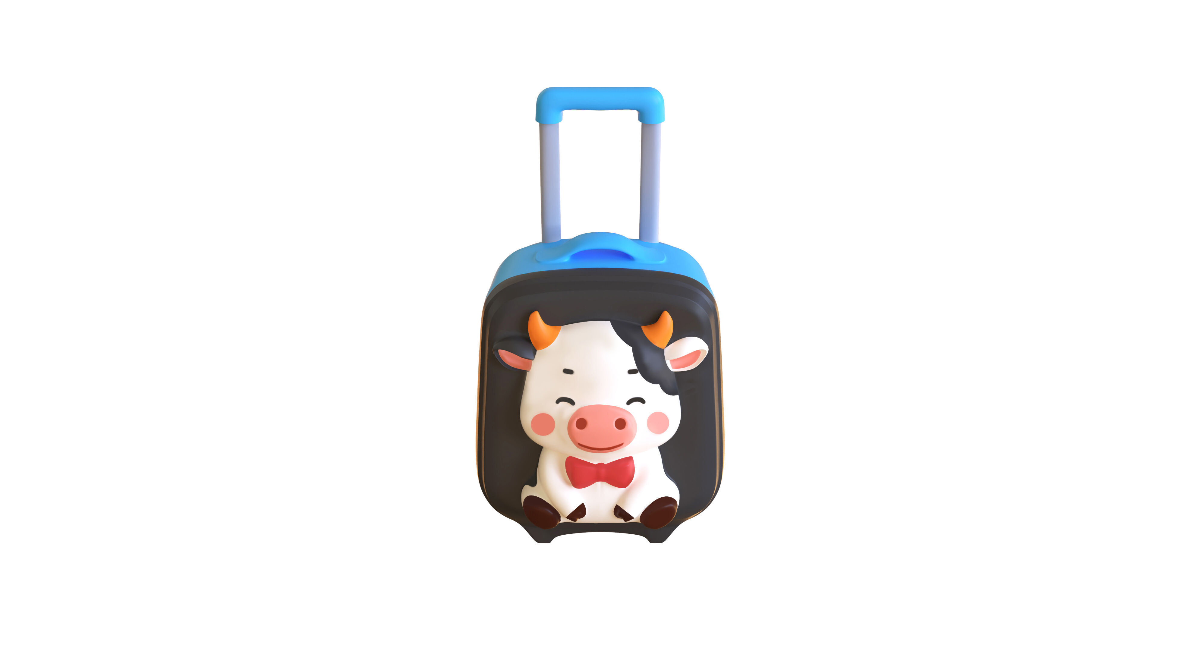 Low Poly - Suitcase Cow  Low-poly 3D model_6