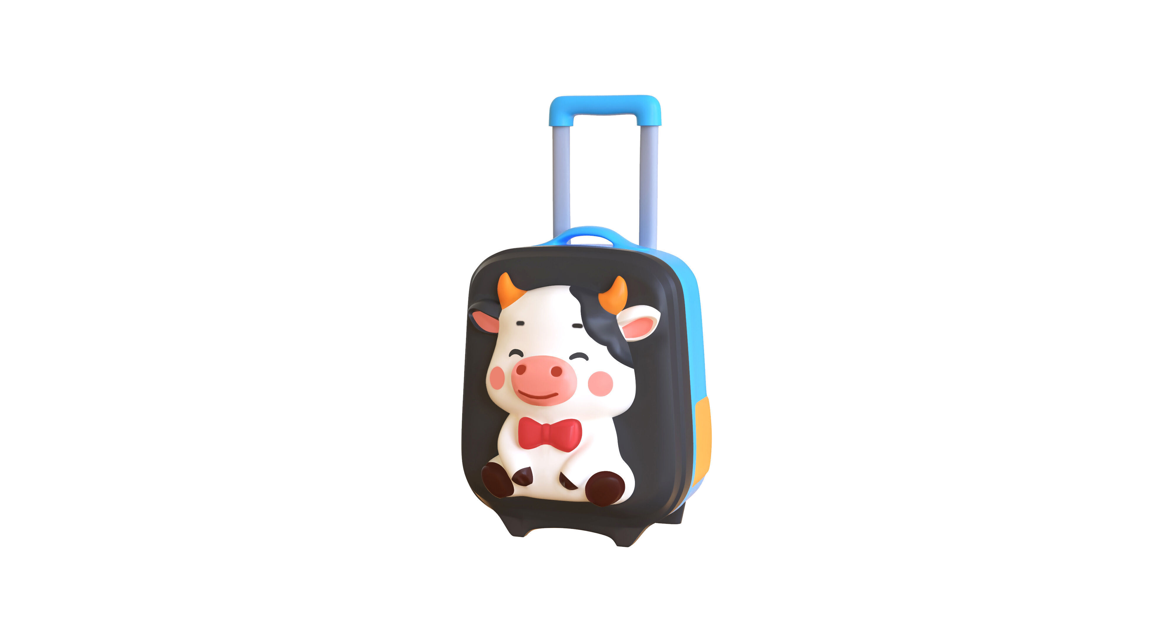 Low Poly - Suitcase Cow  Low-poly 3D model_1