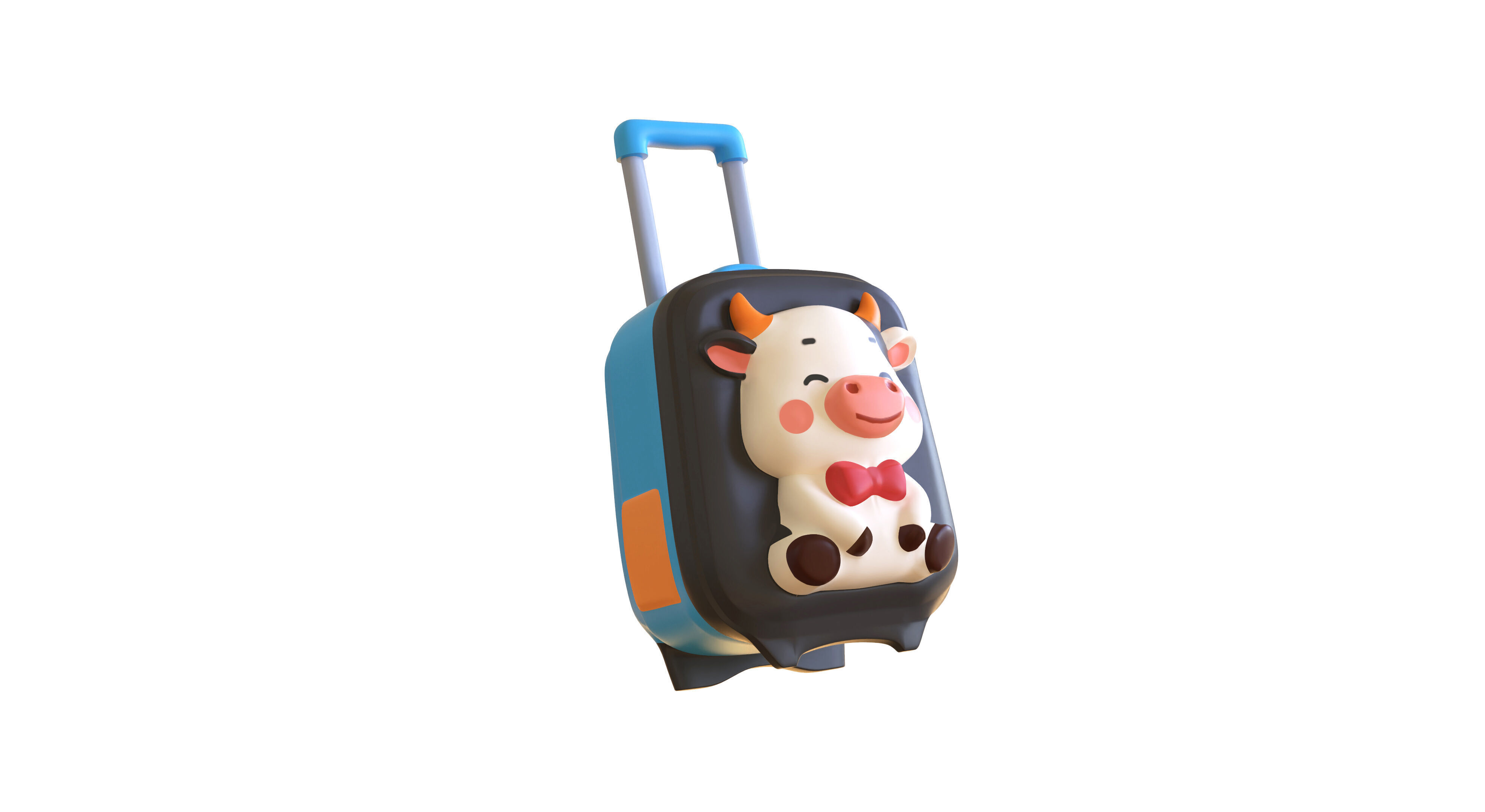 Low Poly - Suitcase Cow  Low-poly 3D model_10
